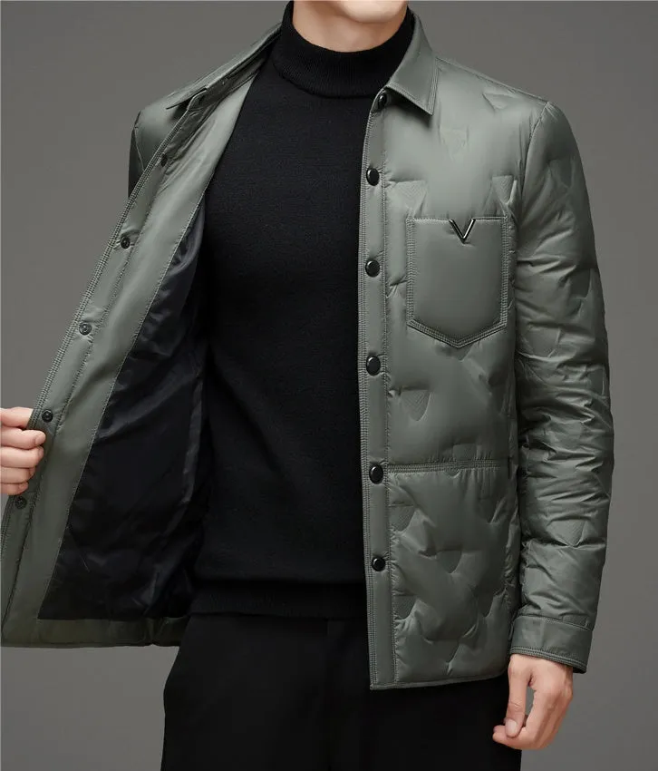 Lightweight and Quilted Puffer Jacket with Button-up Style