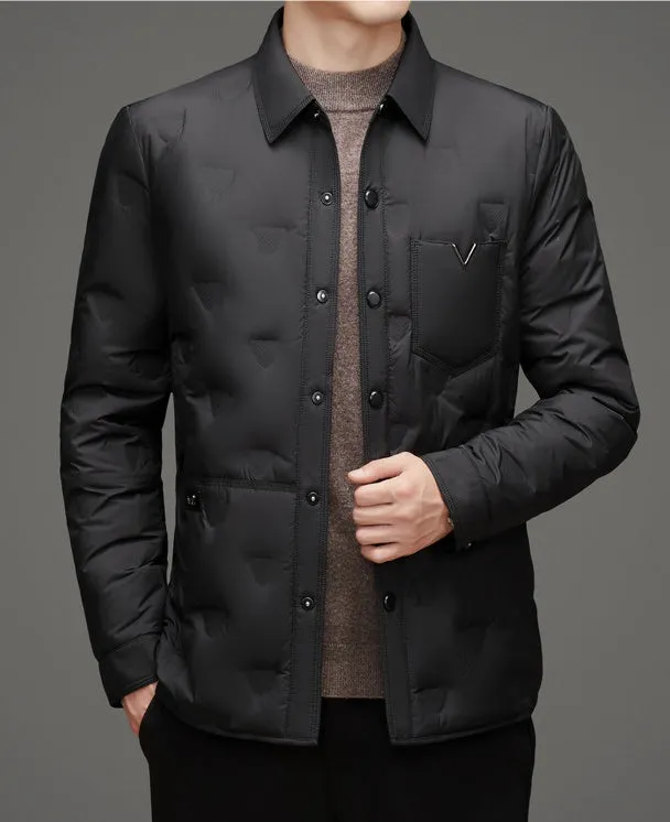 Lightweight and Quilted Puffer Jacket with Button-up Style
