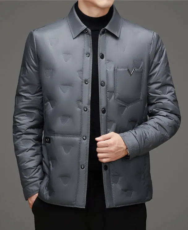 Lightweight and Quilted Puffer Jacket with Button-up Style