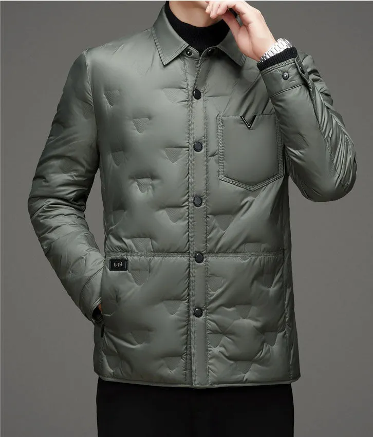Lightweight and Quilted Puffer Jacket with Button-up Style