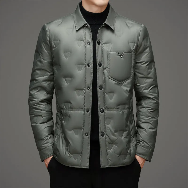 Lightweight and Quilted Puffer Jacket with Button-up Style