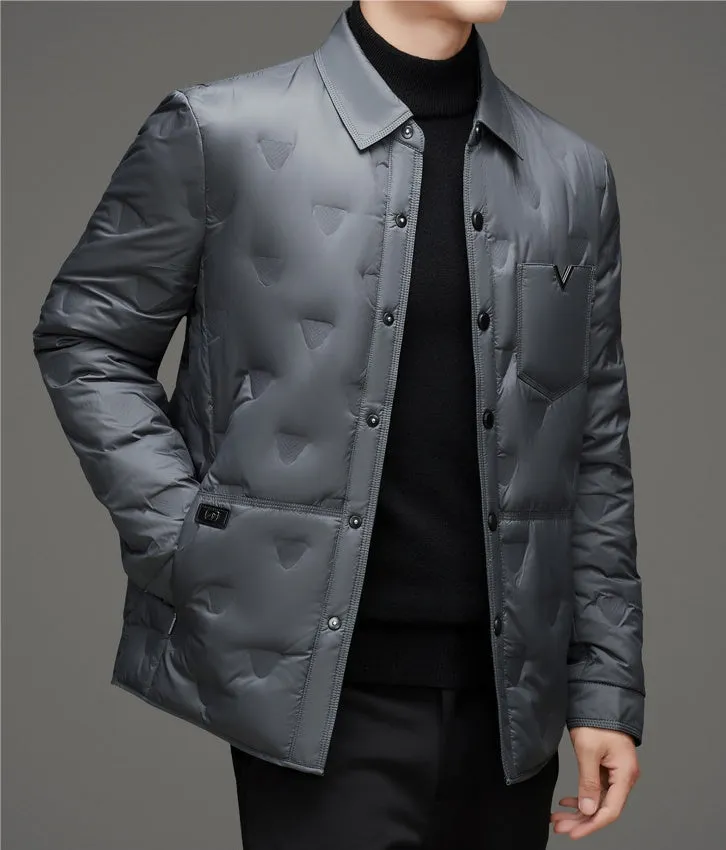 Lightweight and Quilted Puffer Jacket with Button-up Style