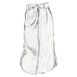 Linen Button Front Skirt