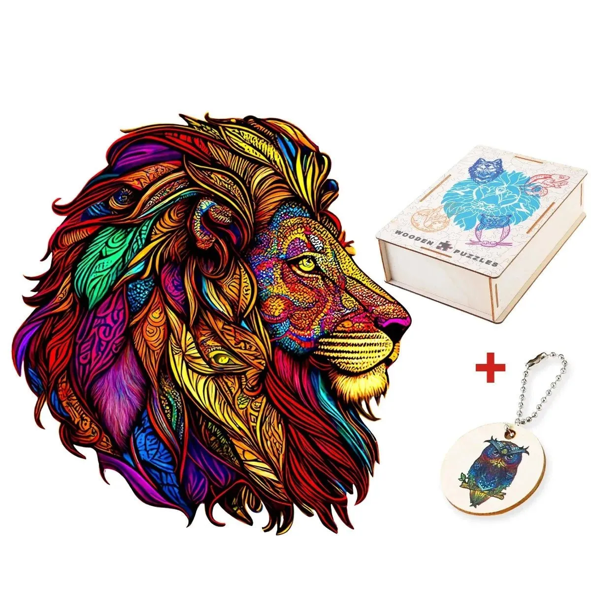 Lion 'Feather Like Hair' 3D Wood Jigsaw Puzzle