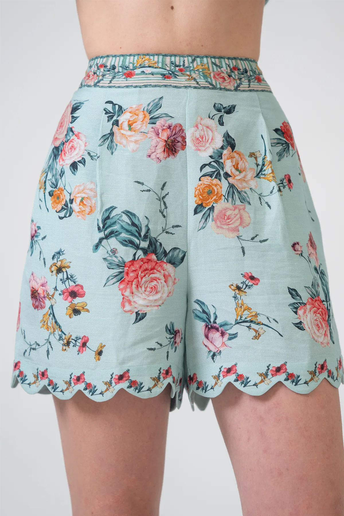 Liora scalloped shirt and shorts
