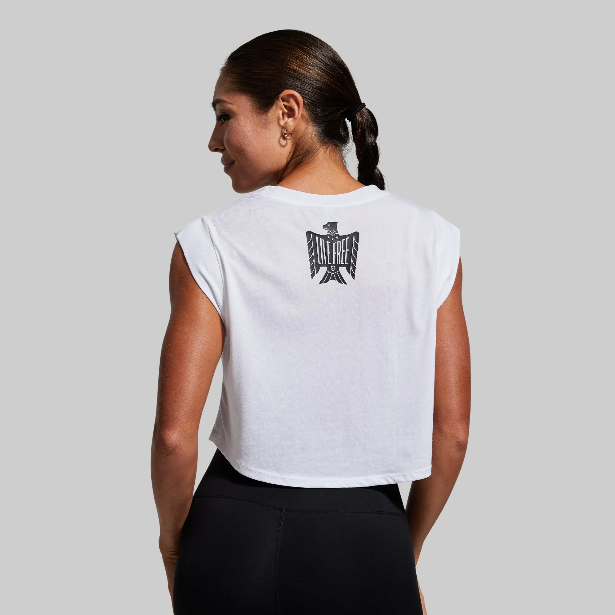 Live Free Festival Crop (White)