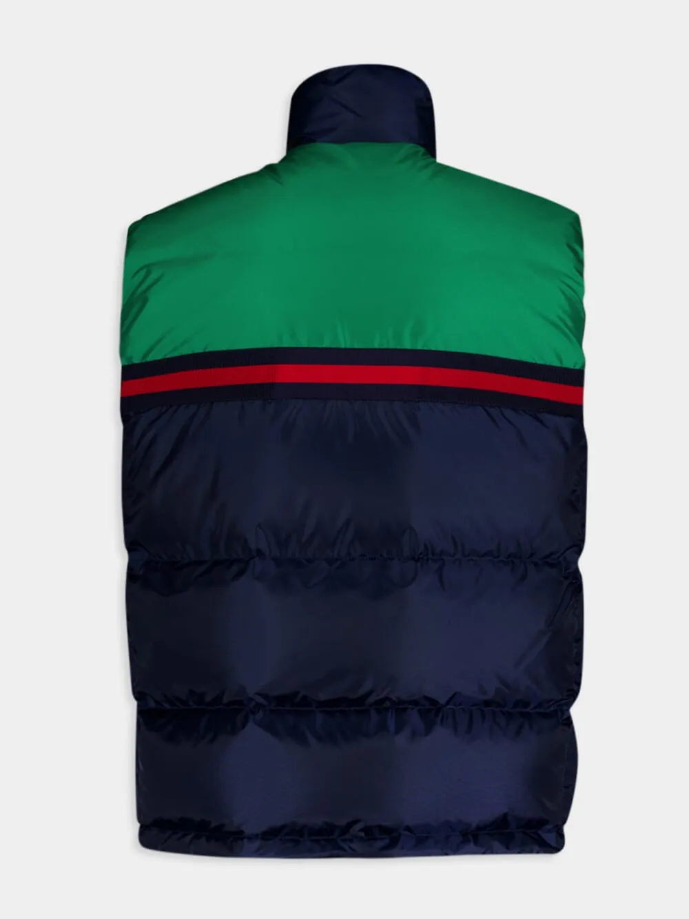 Logo-Appliqué Satin Padded Gilet