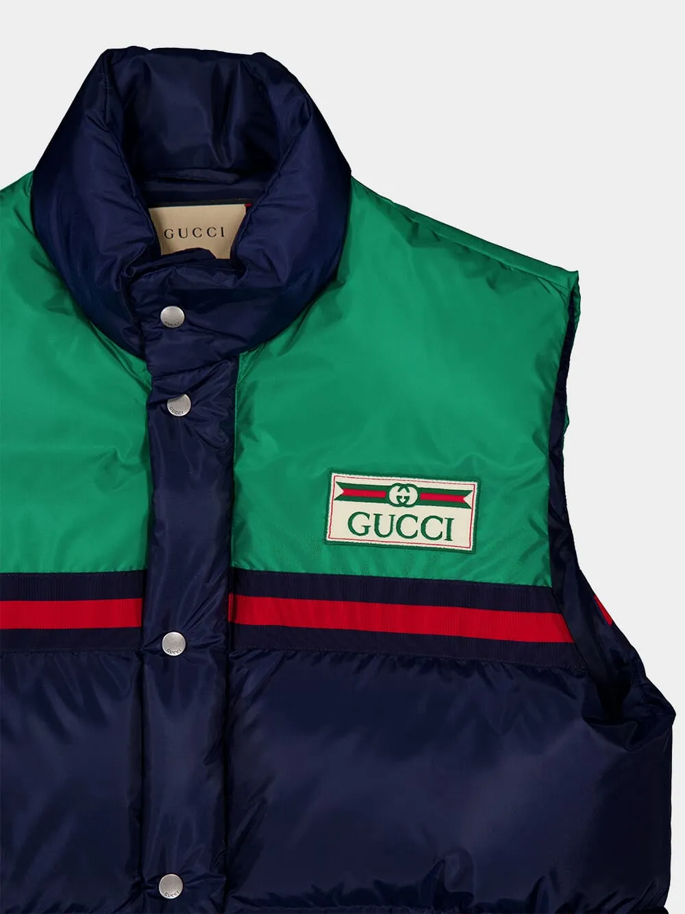 Logo-Appliqué Satin Padded Gilet