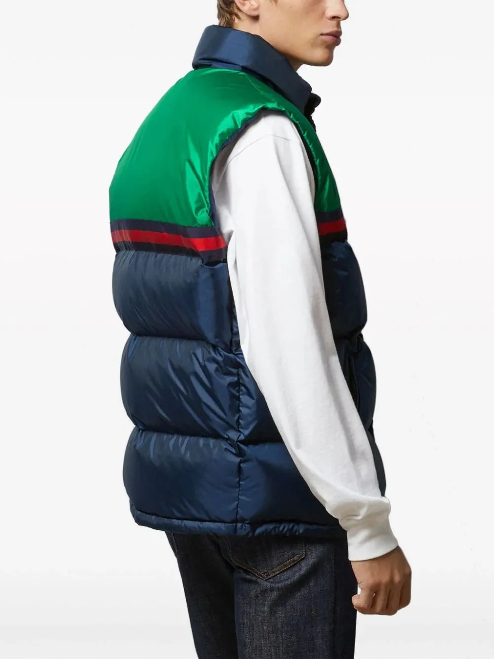 Logo-Appliqué Satin Padded Gilet