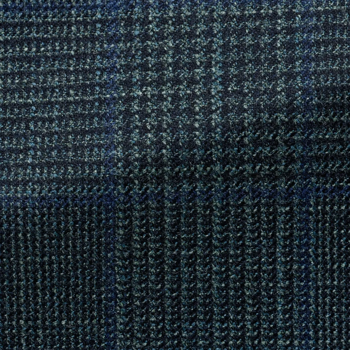 Loro Piana Green Wool, Silk & Cashmere Glencheck with Blue Check