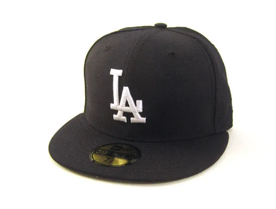 Los Angeles Dodgers New Era 59Fifty Fitted Hats (NY YANKEES COLOR NAVY GREY UNDER BRIM)
