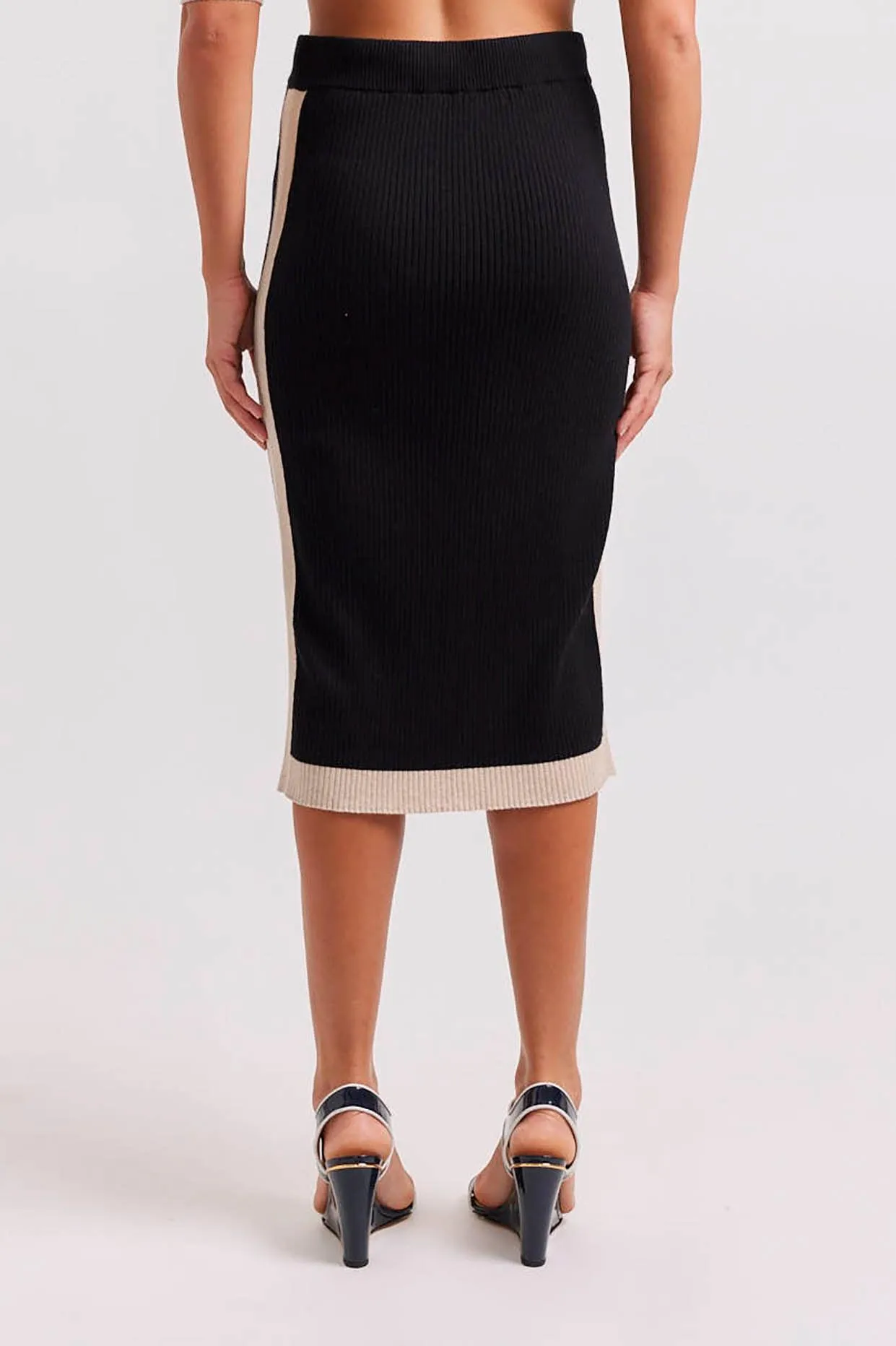 Lottie Cotton Cashmere Skirt in Black