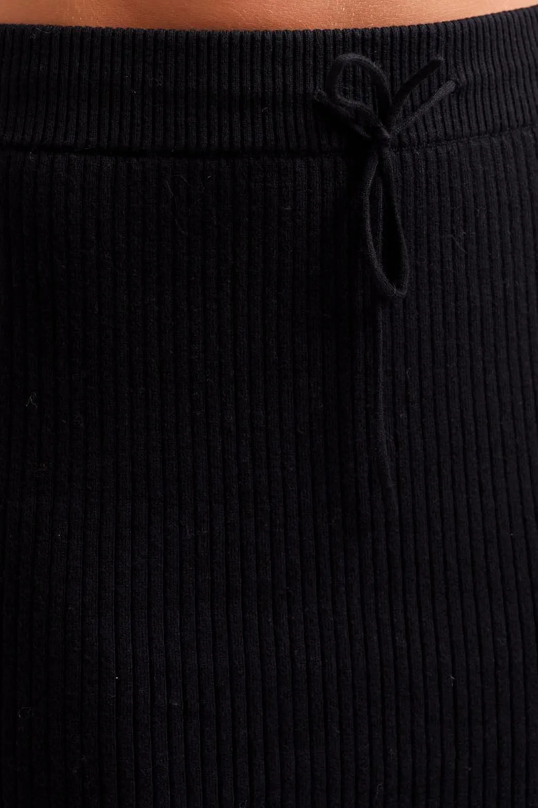 Lottie Cotton Cashmere Skirt in Black