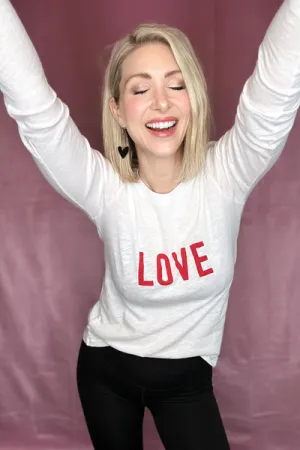 LOVE IN RED GRAPHIC LONG SLEEVE TEE