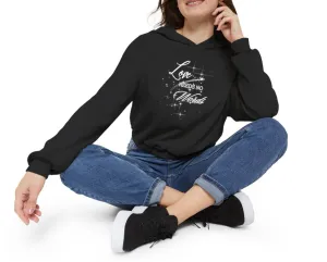 Love Needs No Words Cinched Bottom Hoodie