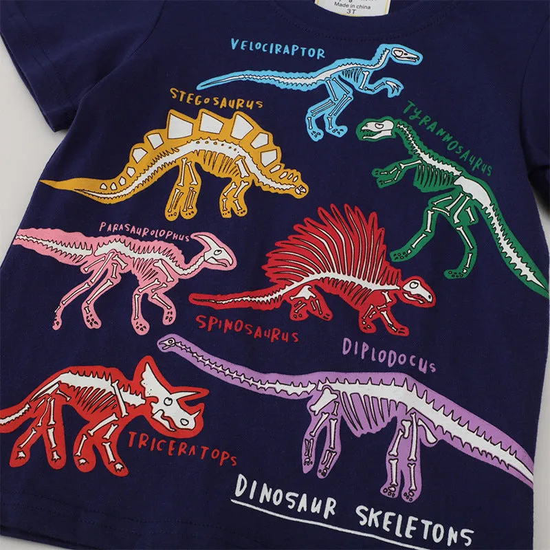 Luminous Dinosaur Short Sleeve Kids' T-Shirt