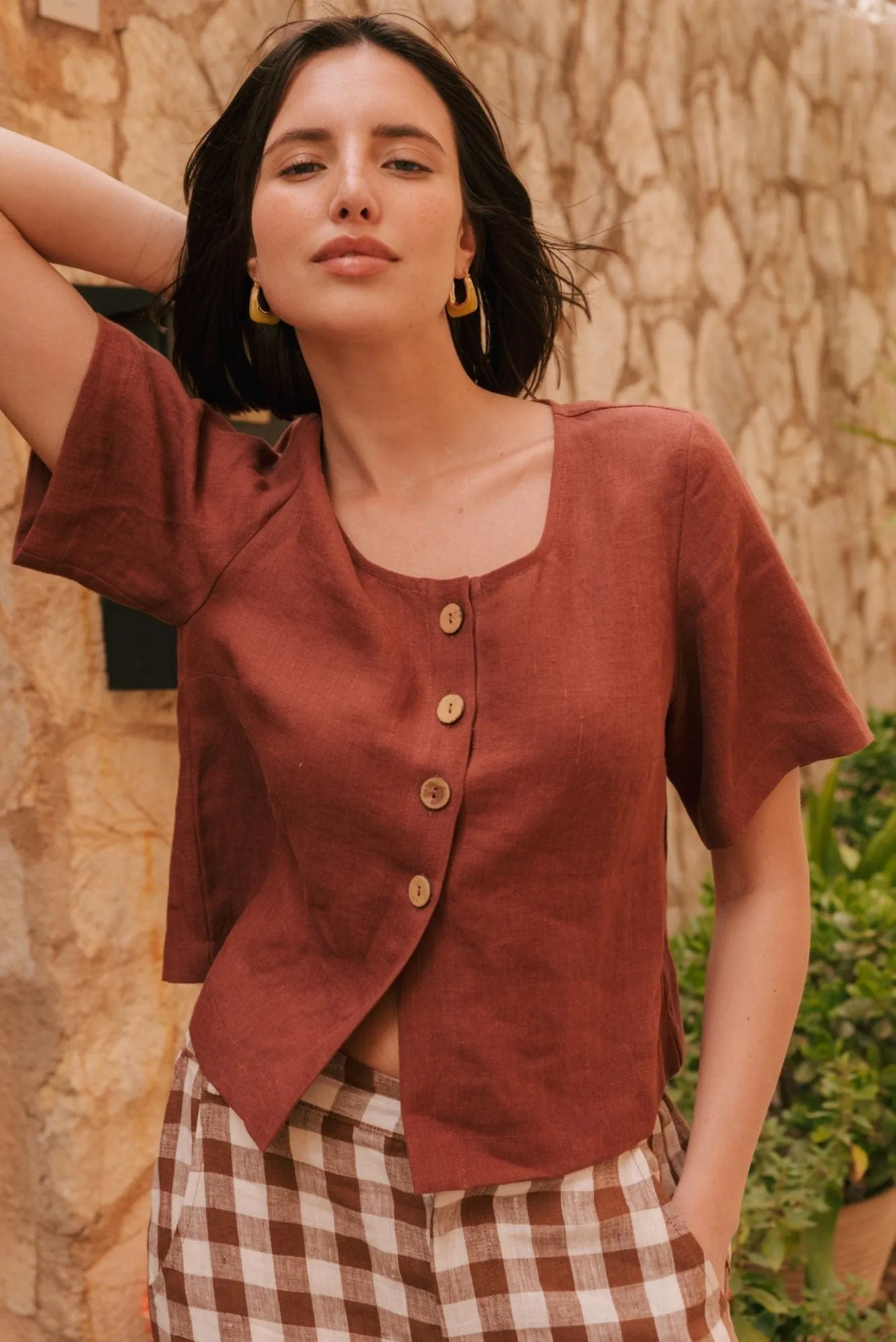 Maeve Linen Button Top | Multiple Colours