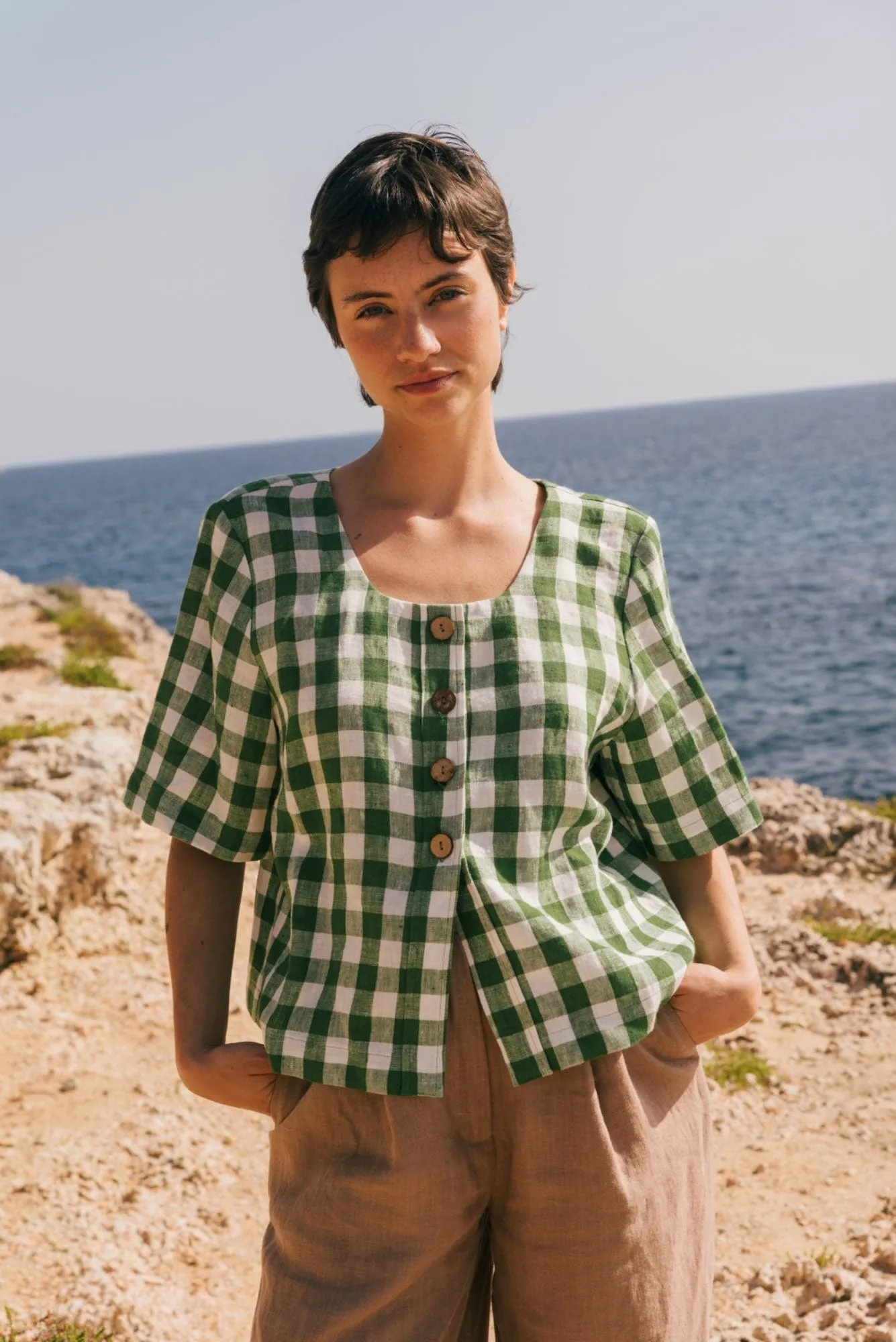 Maeve Linen Button Top | Multiple Colours