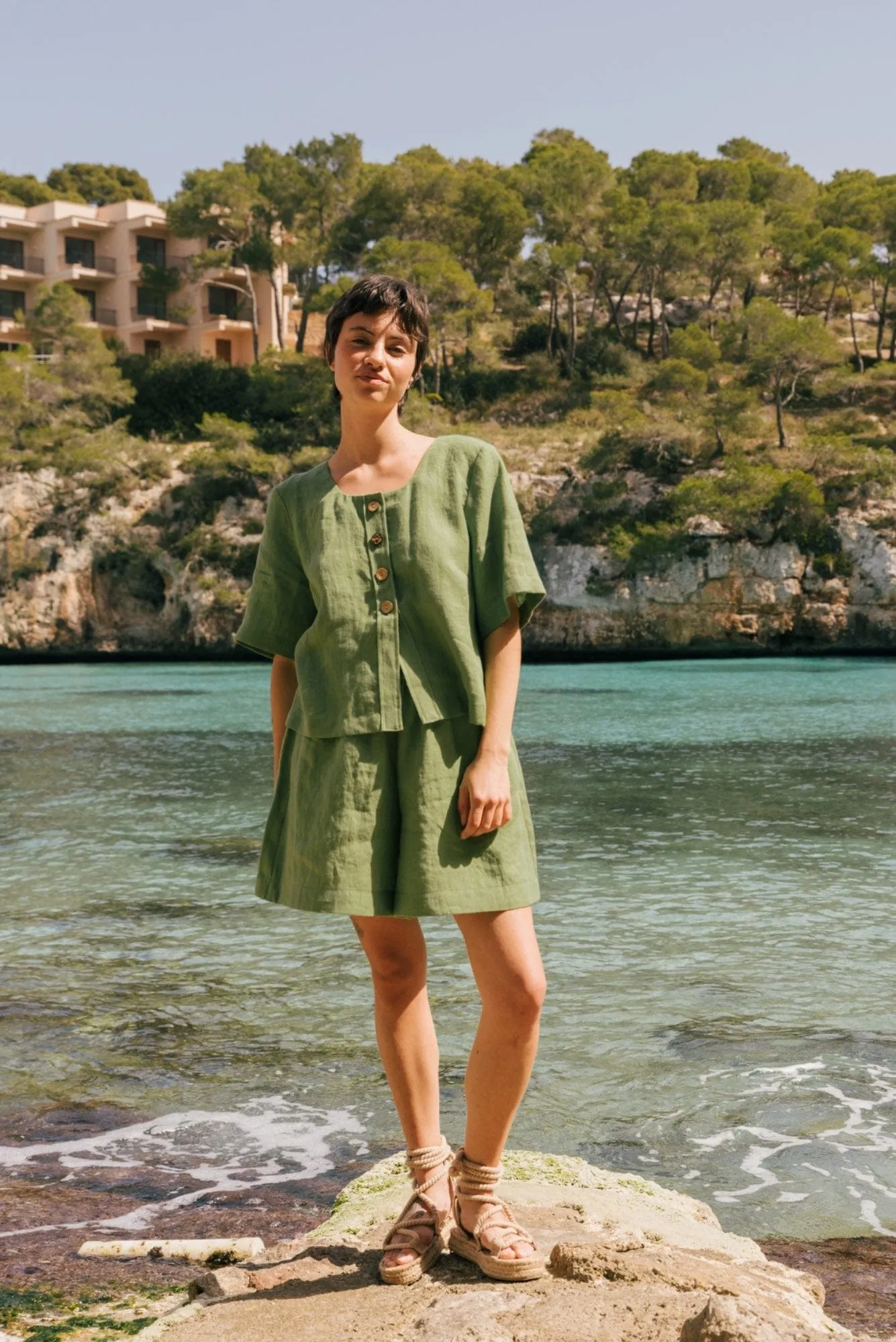 Maeve Linen Button Top | Multiple Colours