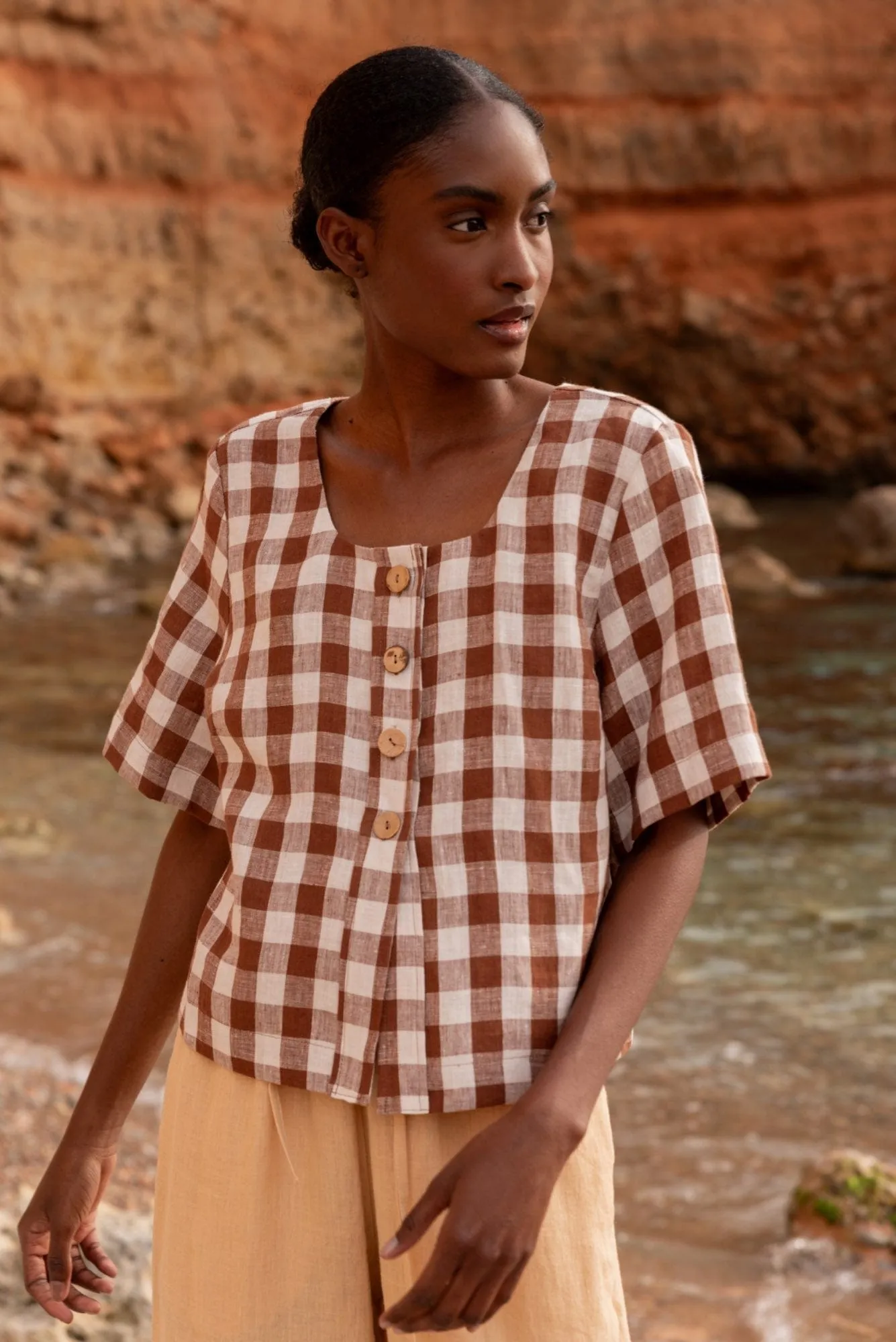 Maeve Linen Button Top | Multiple Colours