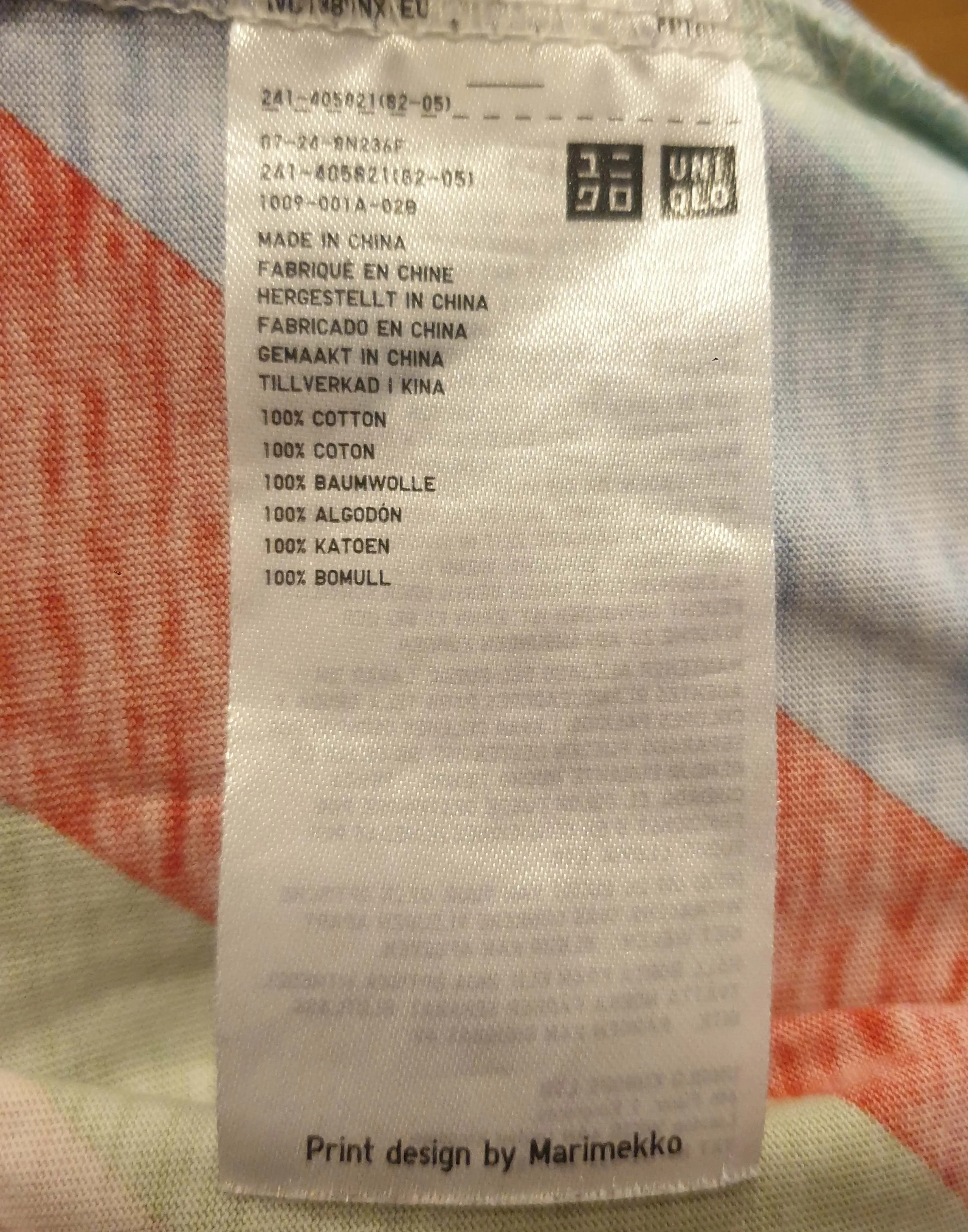 Marimekko x Uniqlo colourful top size L