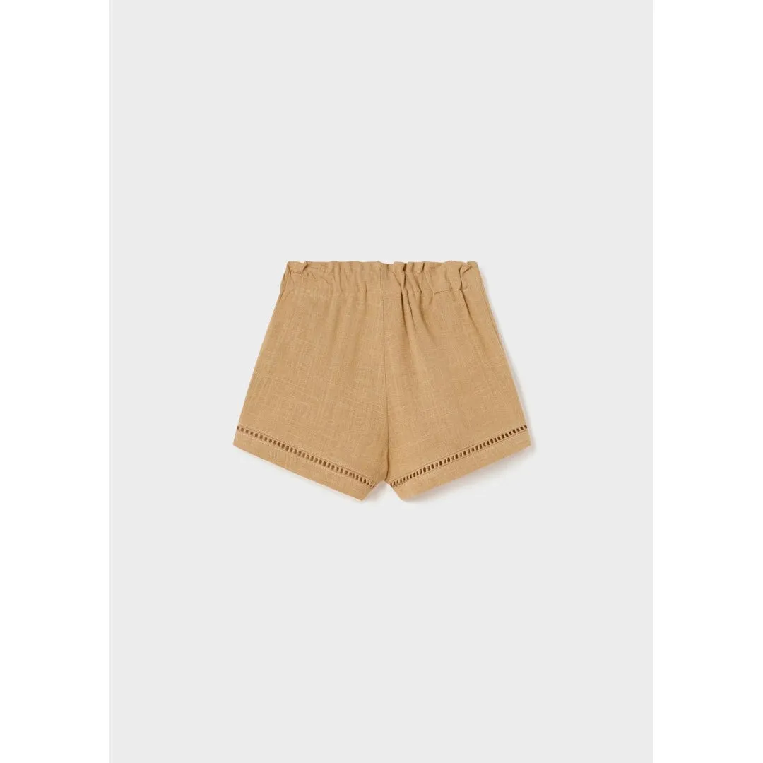 Mayoral Caramel Linen Shorts