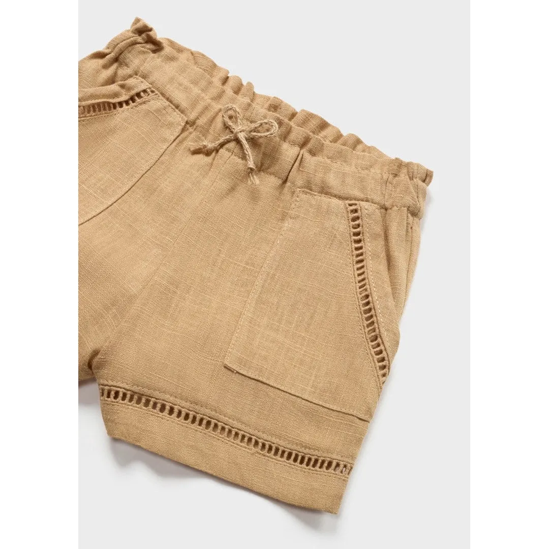 Mayoral Caramel Linen Shorts