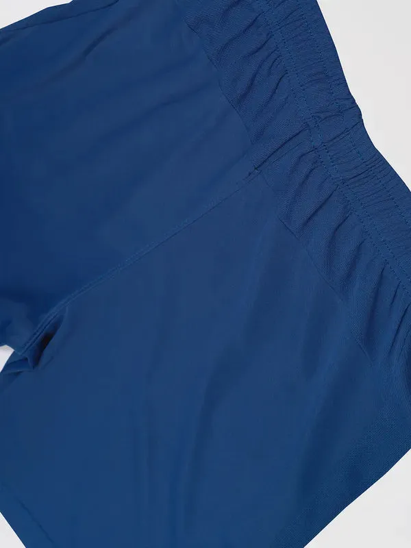 Men Solid Slim Fit Shorts with TECHNO DRY