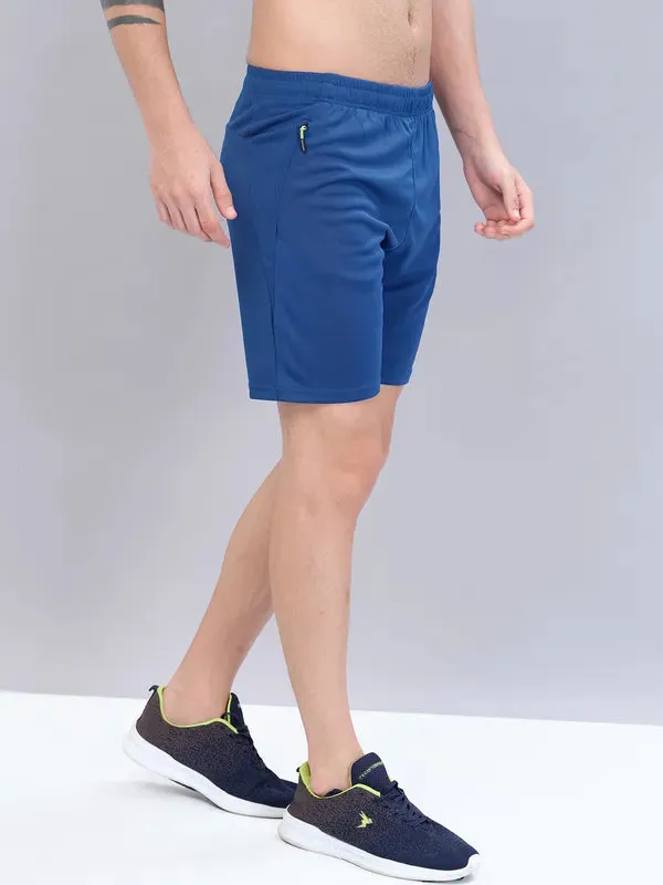 Men Solid Slim Fit Shorts with TECHNO DRY