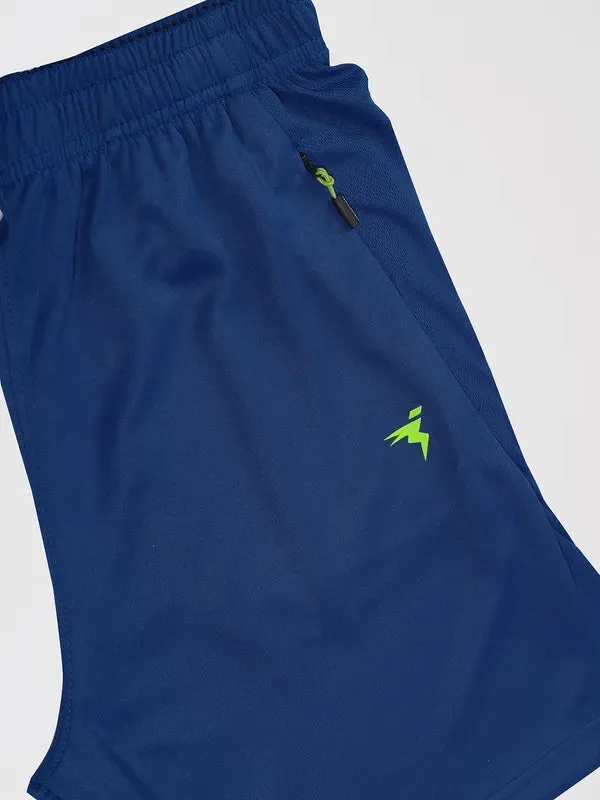 Men Solid Slim Fit Shorts with TECHNO DRY