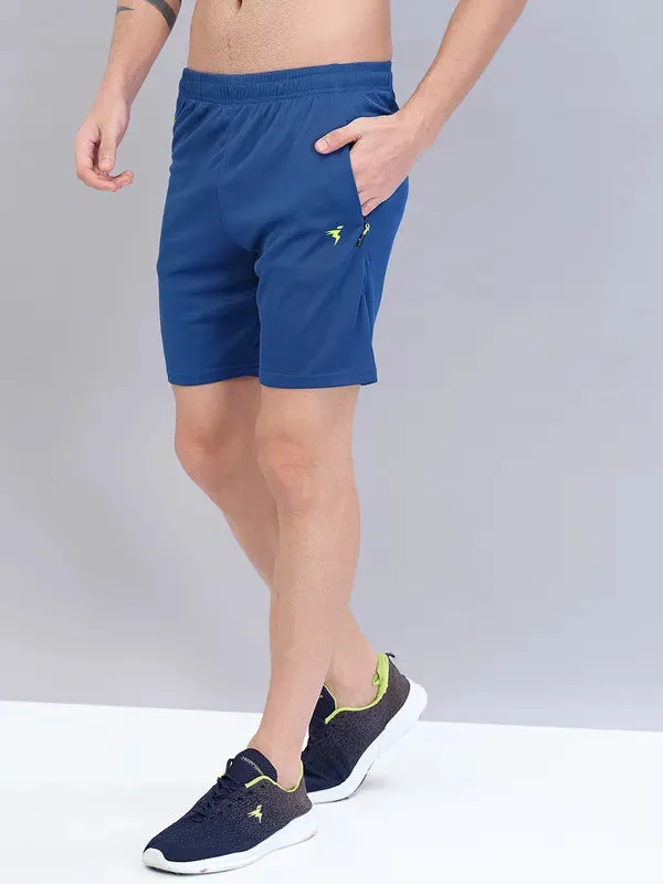 Men Solid Slim Fit Shorts with TECHNO DRY
