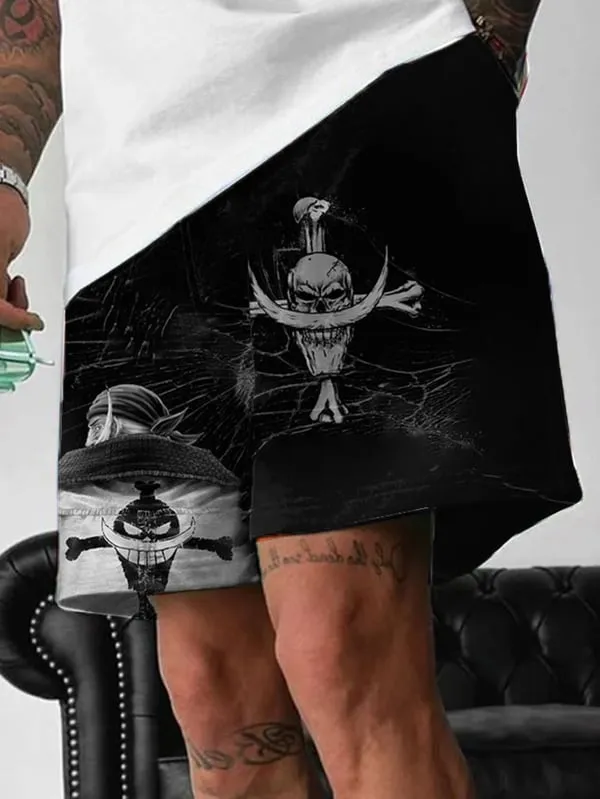 Men's Anime Print Sports Shorts