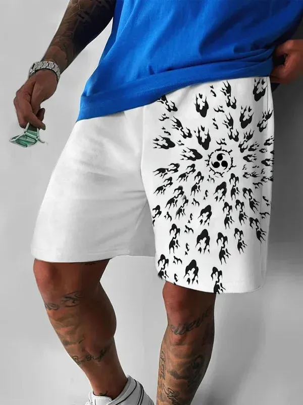 Men's Fashion Anime Print Pocket Shorts