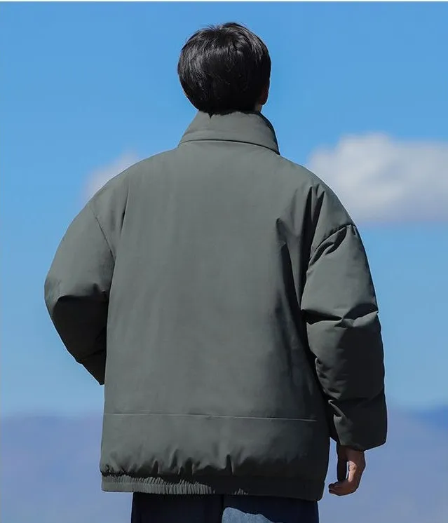 Men's Relaxed-Fit Padded Raincoat for Easy Cleaning