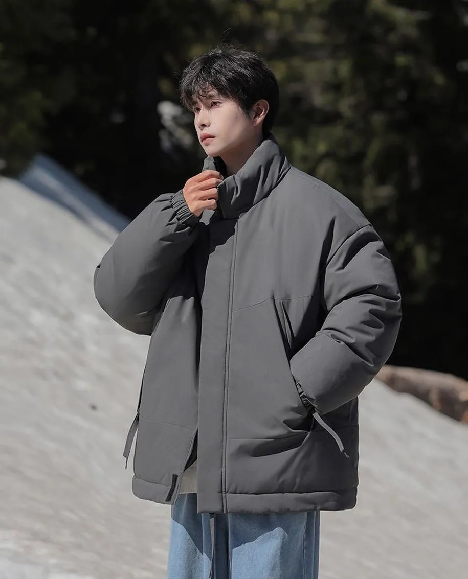 Men's Relaxed-Fit Padded Raincoat for Easy Cleaning