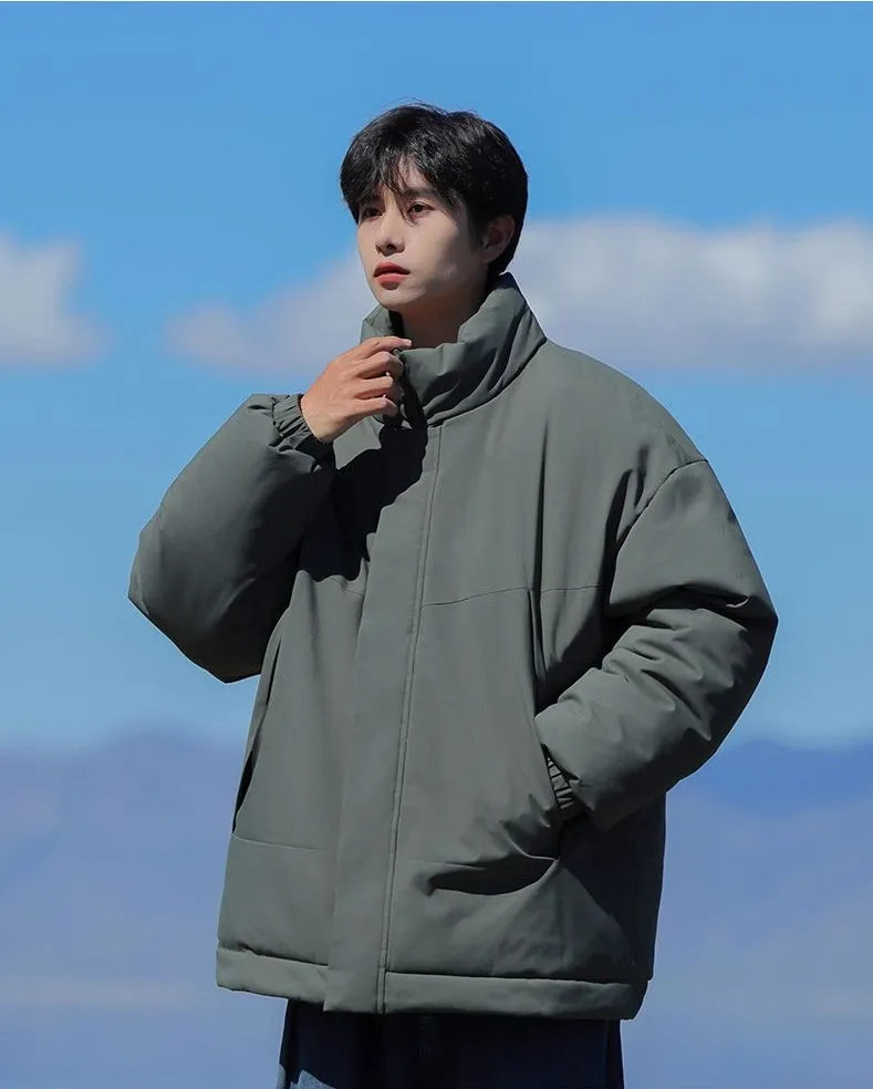Men's Relaxed-Fit Padded Raincoat for Easy Cleaning