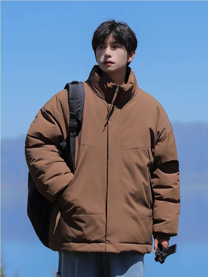 Men's Relaxed-Fit Padded Raincoat for Easy Cleaning