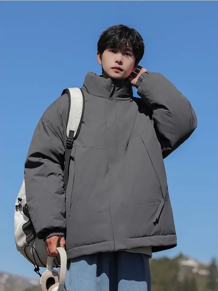 Men's Relaxed-Fit Padded Raincoat for Easy Cleaning