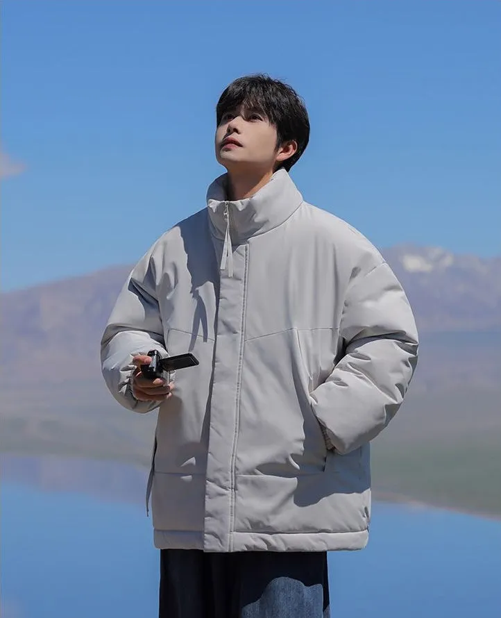 Men's Relaxed-Fit Padded Raincoat for Easy Cleaning
