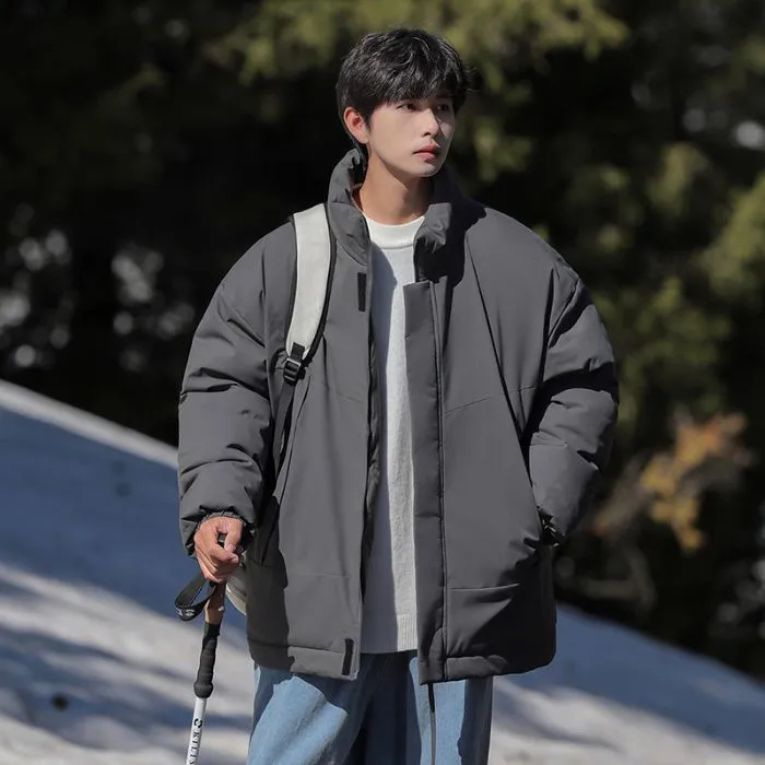 Men's Relaxed-Fit Padded Raincoat for Easy Cleaning