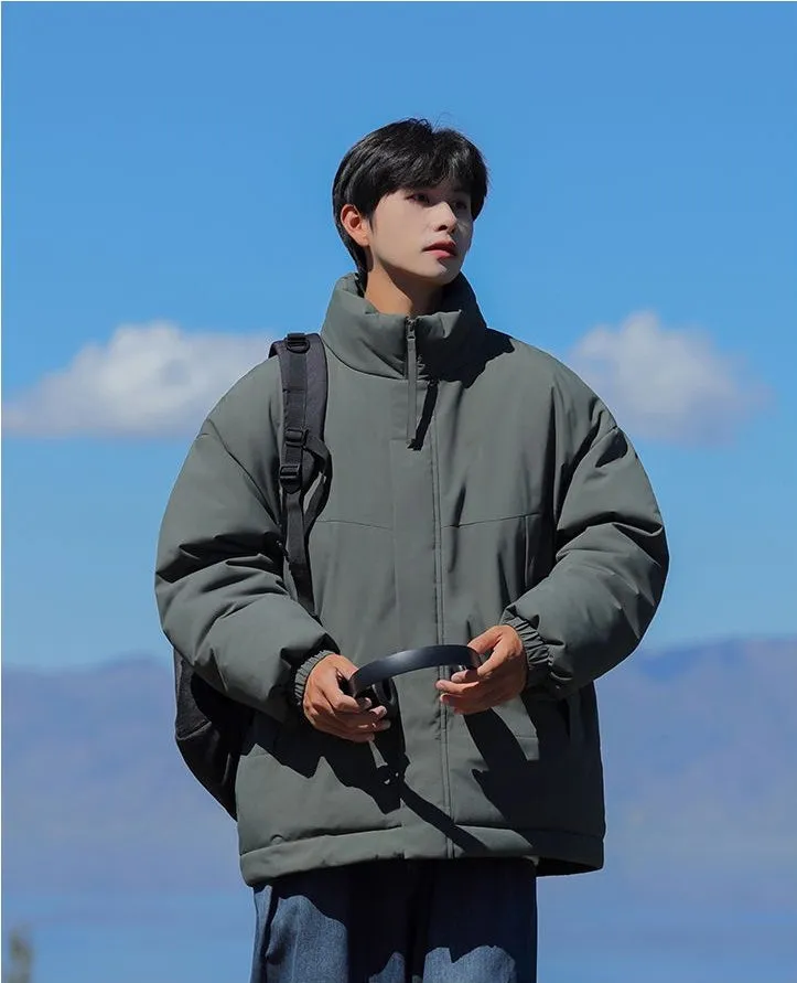 Men's Relaxed-Fit Padded Raincoat for Easy Cleaning
