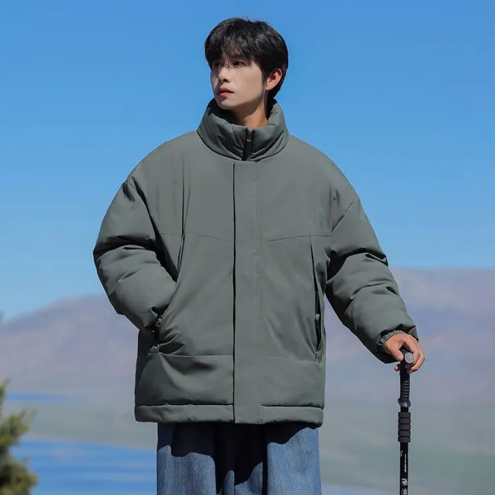Men's Relaxed-Fit Padded Raincoat for Easy Cleaning