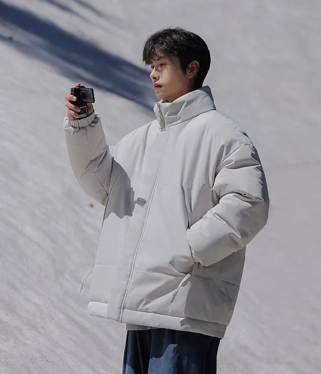 Men's Relaxed-Fit Padded Raincoat for Easy Cleaning