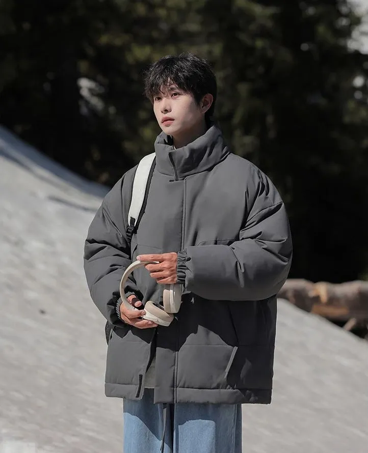 Men's Relaxed-Fit Padded Raincoat for Easy Cleaning
