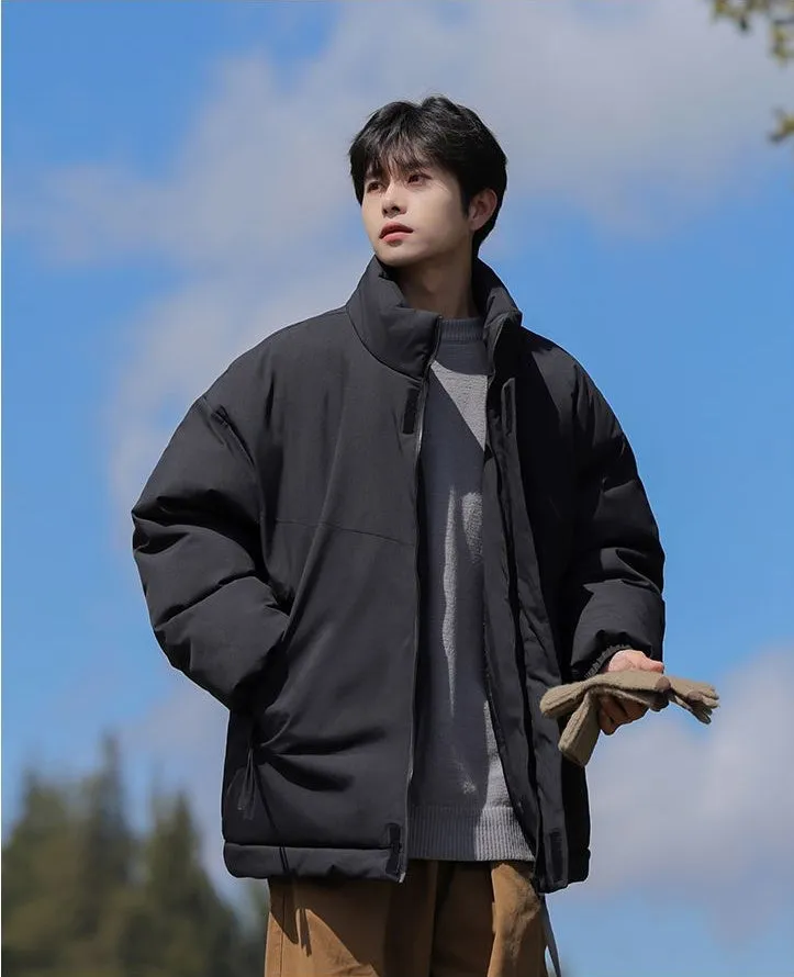 Men's Relaxed-Fit Padded Raincoat for Easy Cleaning