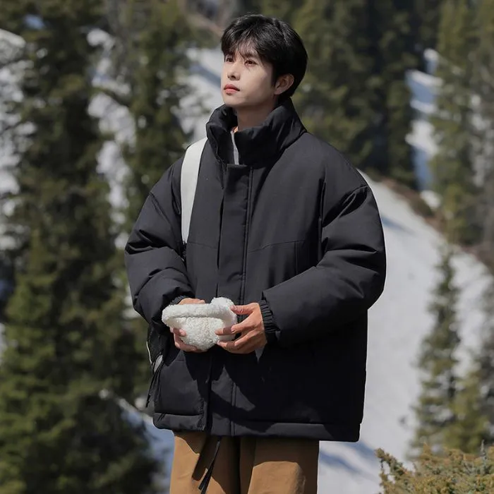 Men's Relaxed-Fit Padded Raincoat for Easy Cleaning