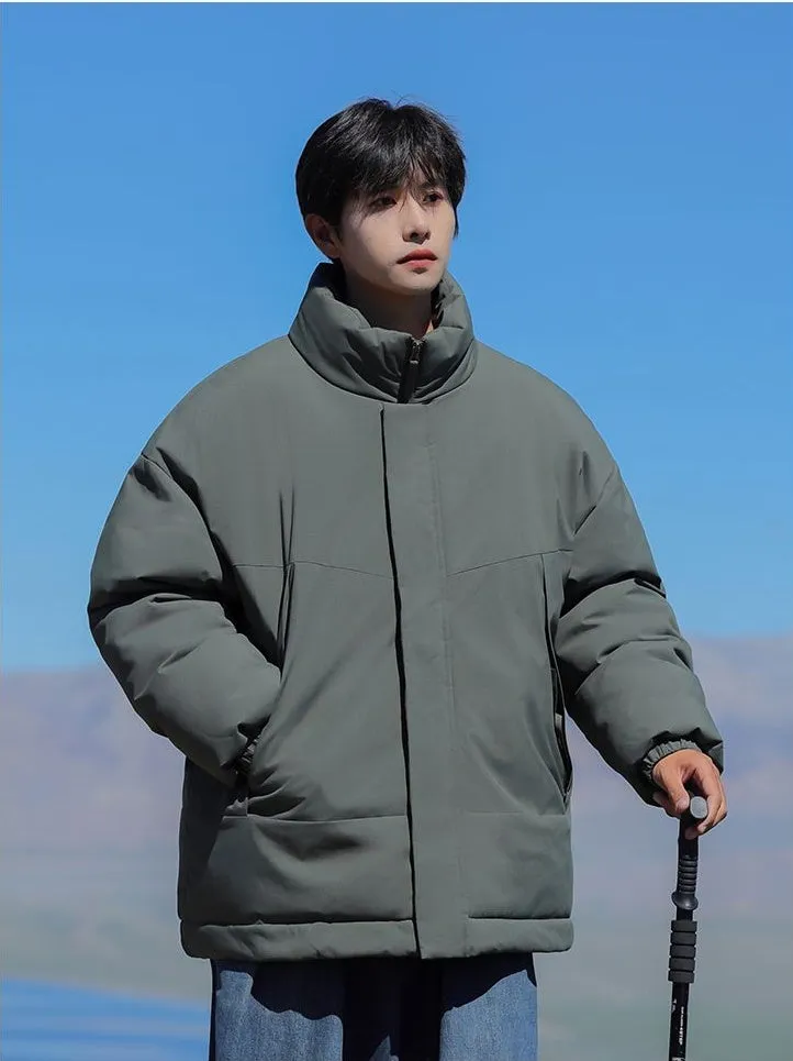 Men's Relaxed-Fit Padded Raincoat for Easy Cleaning