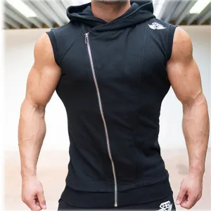 Mens Sleeveless Sweatshirt Hoodies Top Clothing T-Shirt Hooded Tank Top Sporting Hooded for Men Cotton Solid T Shirts Hooded