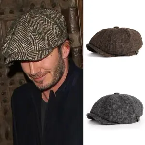 Men’s Vintage Wool Octagonal Beret – Classic British Style