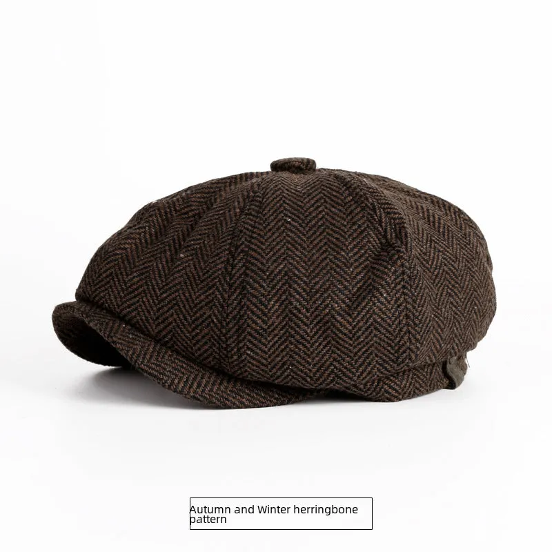 Men’s Vintage Wool Octagonal Beret – Classic British Style